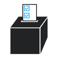 graphic of ballot going into ballot box